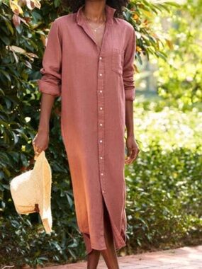 Grayson by Frank & Eileen The Hero Midi Linen Button-Down Shirt Dress